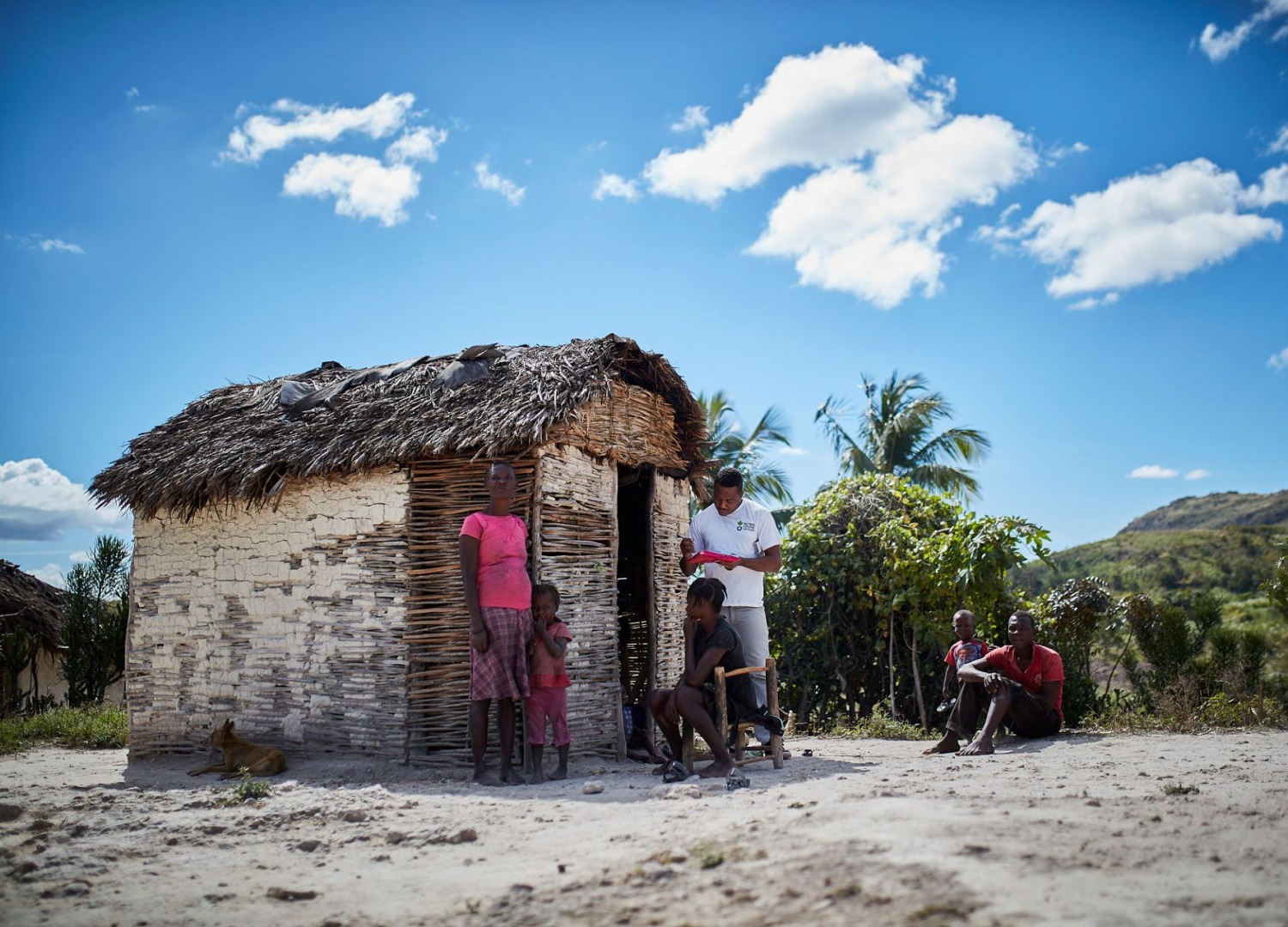 Action Against Hunger staff provides WASH education in Haiti.