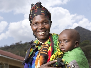 Emily, 35. outside a clinic in West Pokot