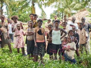 Group of people farming in Democratic Republic of Congo.