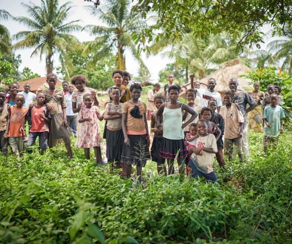Group of people farming in Democratic Republic of Congo.