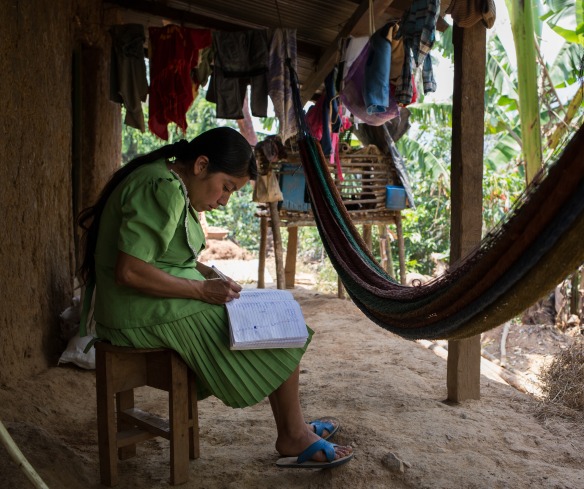 María Josefina serves as secretary of her local seed bank, an Action Against Hunger project that aims to promote diet diversity and stabilize food prices.