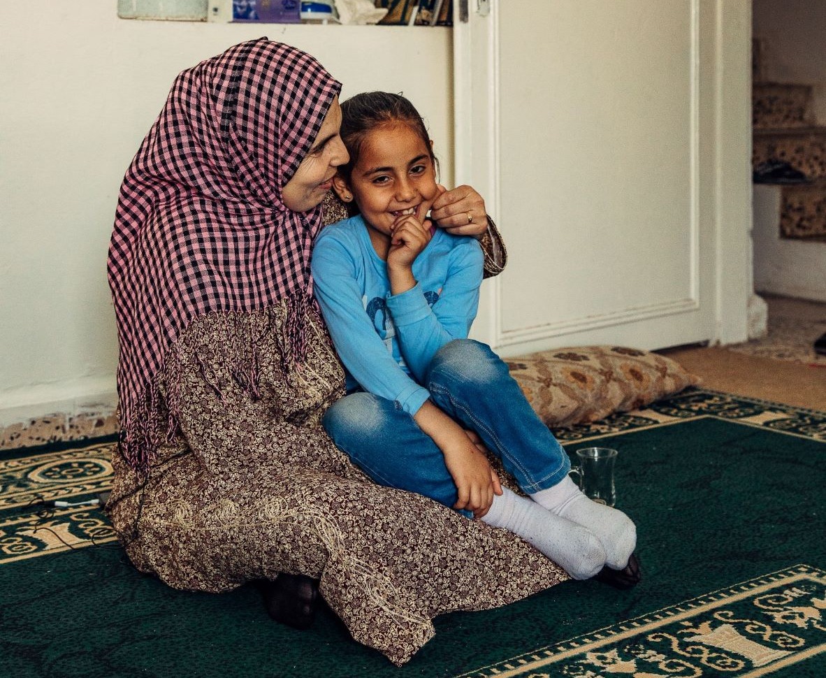 A Syrian refugee mother and child in Jordan.