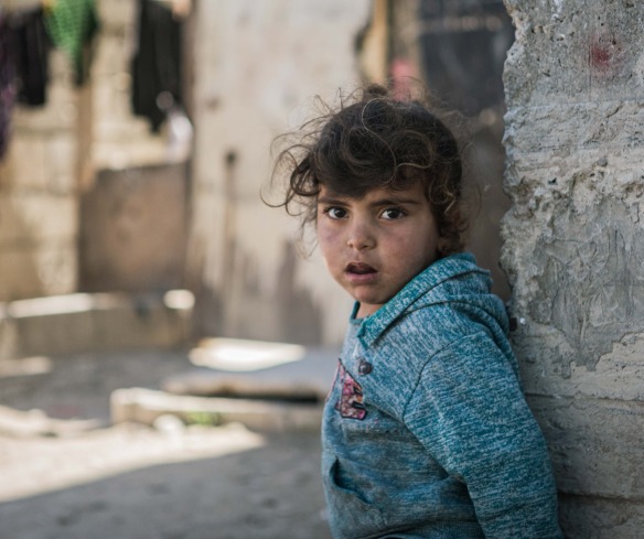 A Syrian refugee child in Lebanon.
