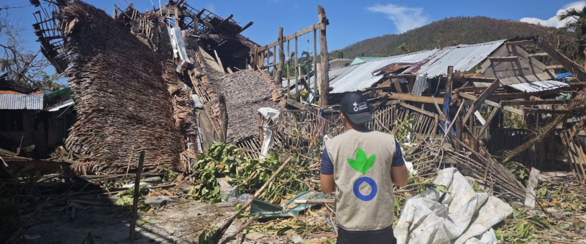 Heavy damage and destroyed houses in Liberty Barangay.