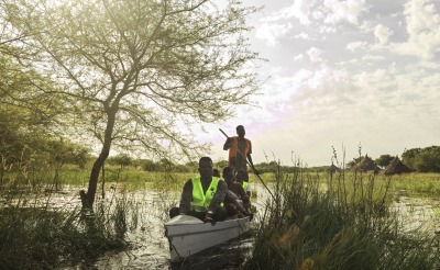 The Outreach Team take Bol Biel and her child back to the stabilisation centre as the child is showing signs of malnutrition.