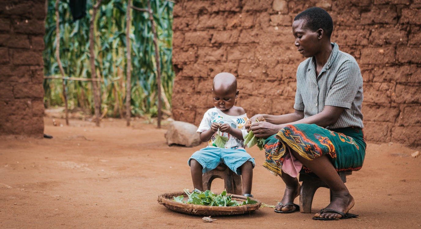 Rehema with her grandson, Rodrick, who has recovered from malnutrition