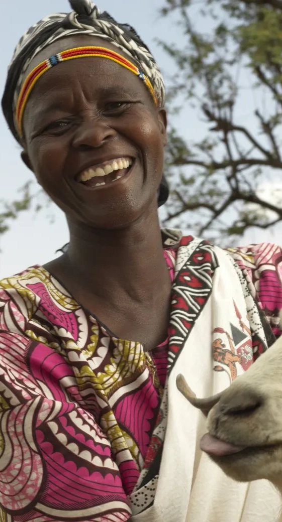 Rosalyne Chepochkok, 35 rears goats in Kapkitony, West Pokot County, Kenya with the help of an Action Against Hunger loan.