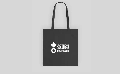 Action Against Hunger black tote bag